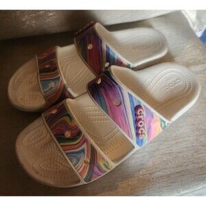 Crocs Out of this World Sandals Multi Swirl 207248 Women Size 11 Men Size 9